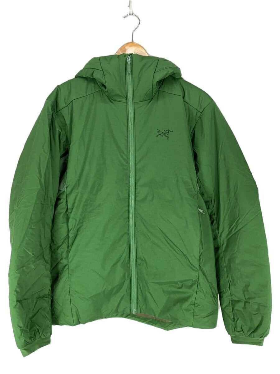Giacca con cappuccio pesante ARC'TERYX Atom verde nylon zip tasca usata taglia S