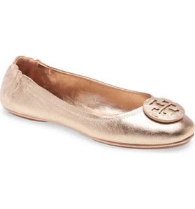 tory burch rose gold flats