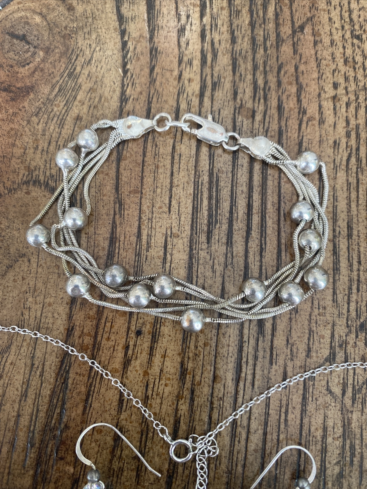 Silver Set, Rhinestone, CZ? Crystal ? Bead Two To… - image 2