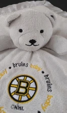 NHL Boston Bruins Bear Lovey Gray Security Blanket 13.5"x13.5" Baby Fanatic