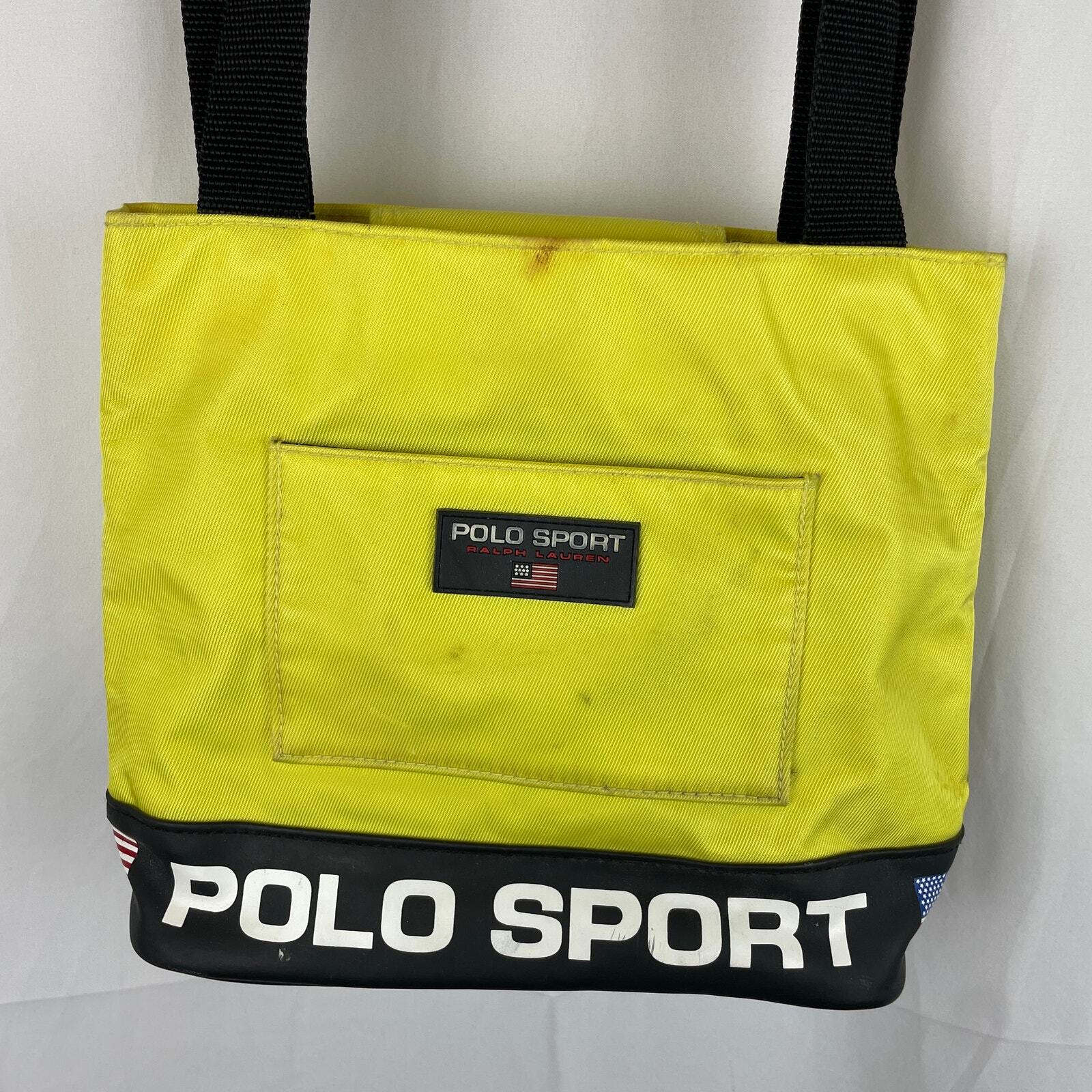 Polo Sport Ralph Lauren Vintage Neon Yellow Shoulder Tote Bag