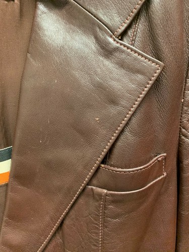 Breier of Amsterdam Brown Leather Mens Sport Coat Jacket Sz 40 Vintage! - Picture 2 of 7