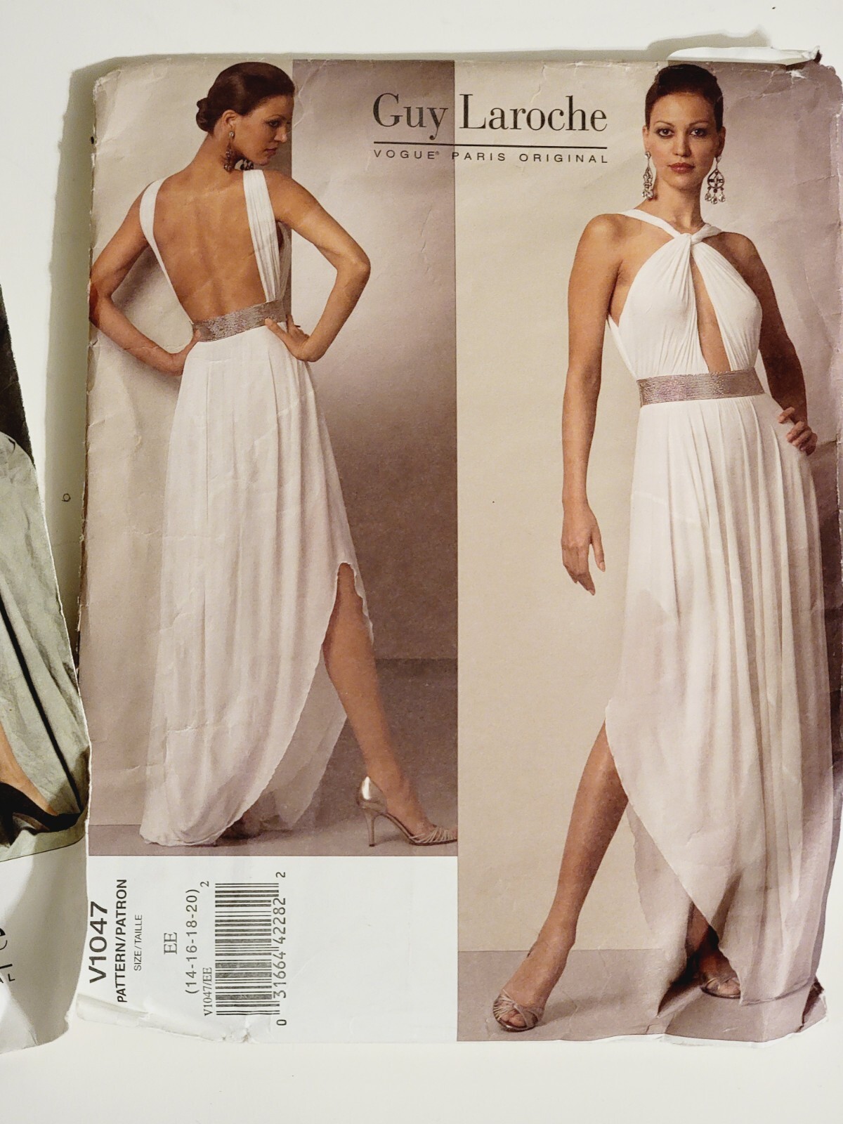Lot 2 Vogue Paris Original Guy Laroche 2899-Cocktail Dress & 1047-Evening Dress 