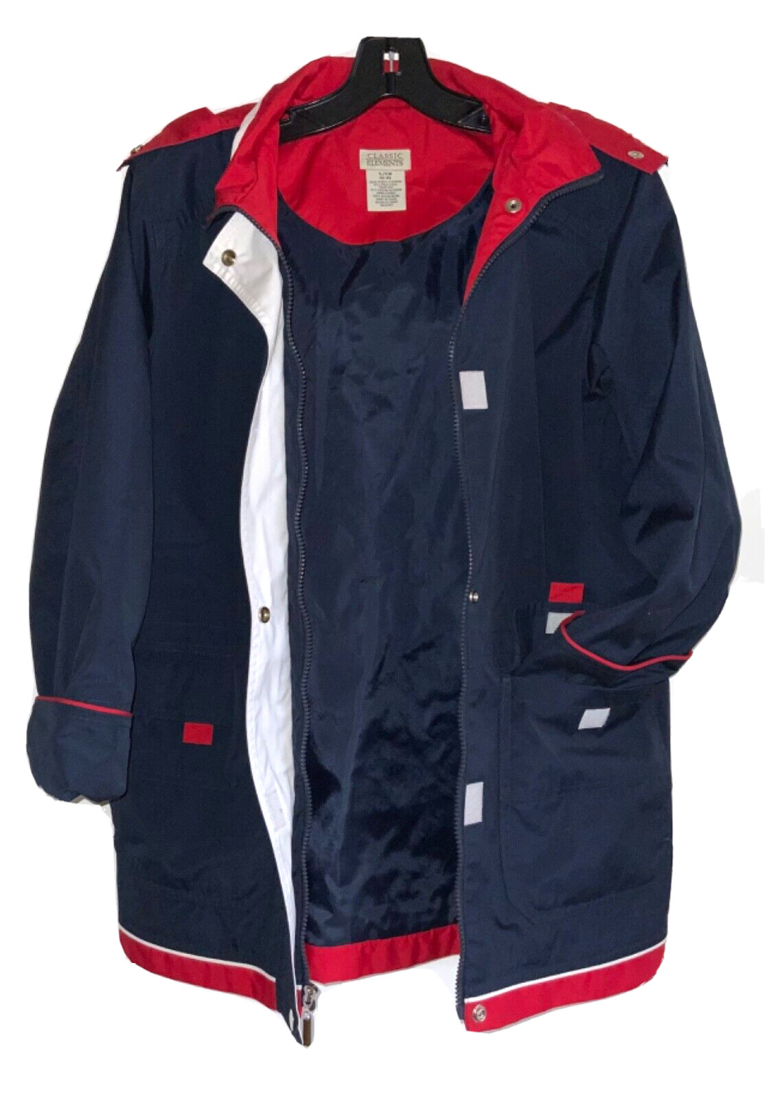 Classic Elements Hooded Windbreaker Jacket Blue F… - image 2