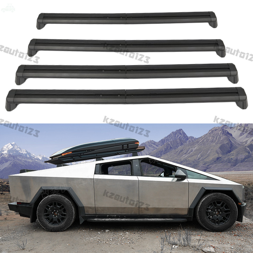 4PCS Crossbar Roof Racks Fits for Fits for Tesla Cybertruck 2024 2025 Black