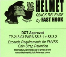 FAST HOOK MOTORCYCLE HELMET CHIN STRAP QUICK RELEASE.