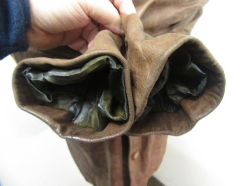 VINTAGE SCHOTT LEATHER TRENCH COAT BLAZER JACKET SIZE L - Picture 12 of 21