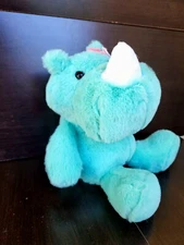 Adorable Cuddly Blue Rhino Plush Comfort Squeezable Huggable Cute Stuffed Toy