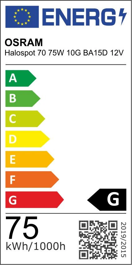 Osram Halospot 70 12V 75W BA15D 10 Degré Spot 41980 Argent EAN 4050300012063 - Image 3 of 4