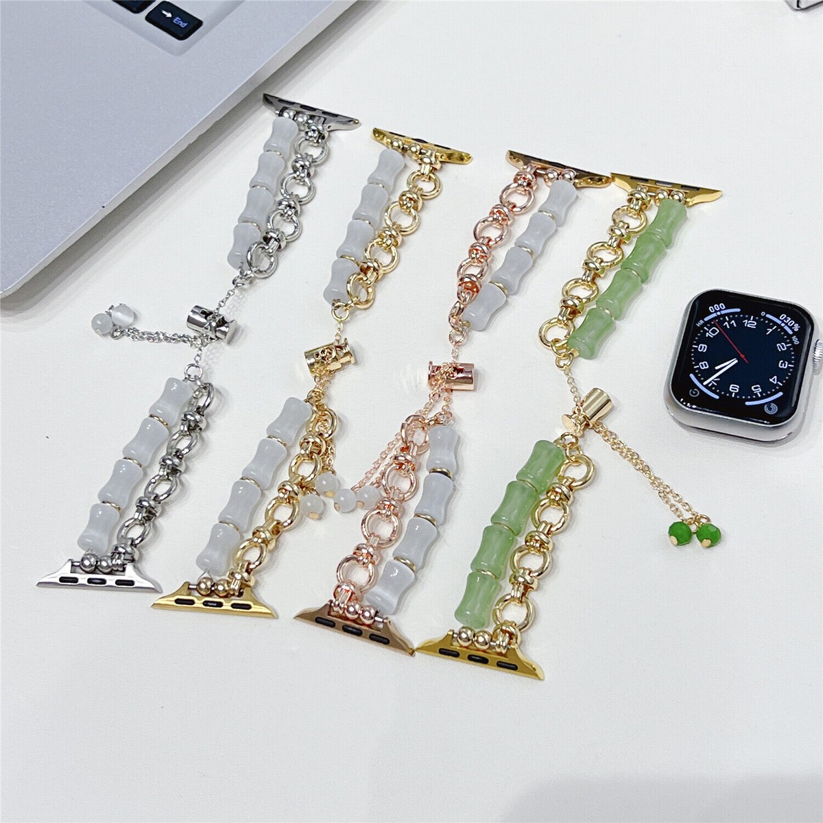 NEW Silver/Gold Luxury Pearl Apple Watch Band Gold and Pearl Apple Watch Band - Etsy main image 3