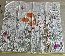 Ivory Multicolored Garden Scarf Silky Feel Equestrian Wrap