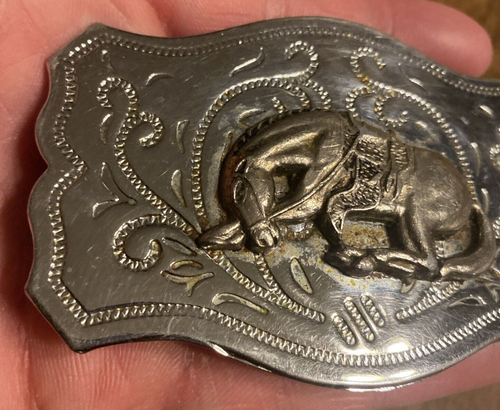 Vintage Western Cowboy 3D Horse Metal Belt Buckle Wild West Country Farm B5 - Picture 3 of 20
