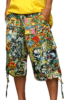 MULTI COLOR MENS CARGO SHORTS CRAZY 