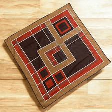 Vintage VTG Fiorini 1970s Brown Orange Tan Geometric Square Scarf