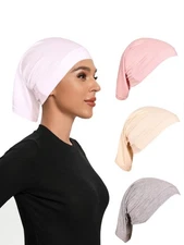 4 Pieces Hijab Undercap, Underscarf, Womens Hijab Cap, Tube, Bonnet, Cotton