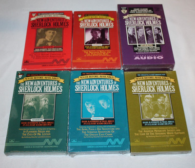 6 SEALED New Adventures Sherlock Holmes Audio Cassettes Radio Serial Doyle NOS 2