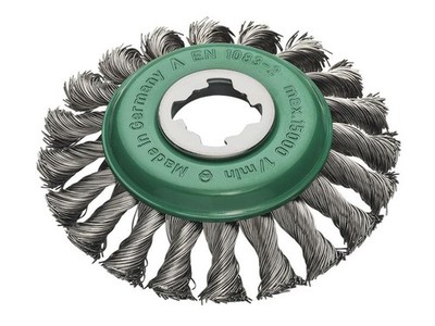 Lessmann Non Sparking Stainless Steel Knot Bevel Brush 115mm X-Lock LES47285X