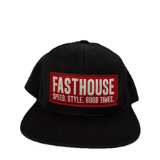 FASTHOUSE Speed. Style. Good Times Patch Black SnapBack Hat Acrylic & Wool