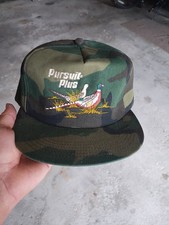 Vtg PURSUIT PLUS Herbicide Farm Cap Snapback Camo Hat Pheasant Embroidered USA