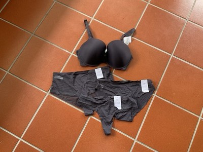 Simone Perele Set T-Shirt BH 85 E 3 Unterteile 42  Neu anthrazit