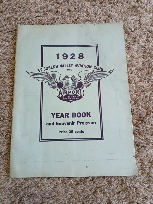 RARE 1928 St. Joseph Valley Aviation Club South Bend  Airport Year Book Program