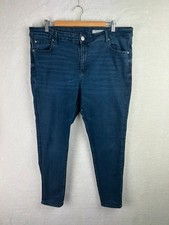 M S The Ivy Skinny Jeans Blue Dark Indigo 20 Regular Plus Size High Stretch