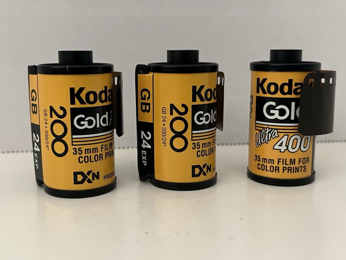 Lot Of 3 Kodak Gold Film 24 Exposures 35mm ISO 200 (2) & ISO 400