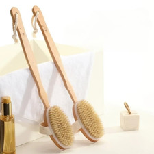1Pc Wooden Detachable Long Handle Shower Body Brush Bathing Massage Back Body Ex