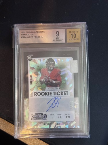 Justin Fields [Autograph Cracked Ice] #108 2021 Panini Contenders card