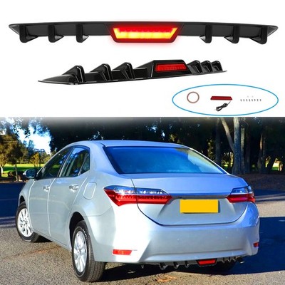 For Toyota Corolla Car Rear Bumper Diffuser Lip Splitter Spoiler w/ Brake Light