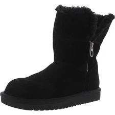 Koolaburra By UGG Aribel Short Boots Women Size 11 US Black Suede Wool