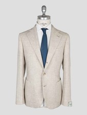 NEW LUIGI BORRELLI BEIGE VIRGIN WOOL BLAZER US 40 - EU 50 US1118