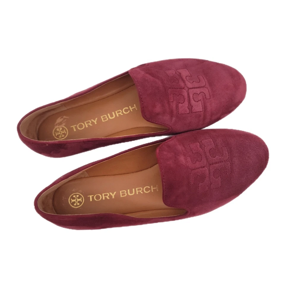 Zapatillas para fumar Tory Burch gamuza rubí talla 6M Foto 2 de 4