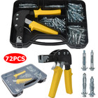 72pc Hollow Wall Fixings & Anchor Setting Tool Kit Set Plaster Boarding & Case