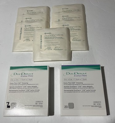 ConvaTec DuoDerm Extra Thin 3 X 3 CGF Dressing Exp 04-01-27 & 01-01-28 Lot of 27