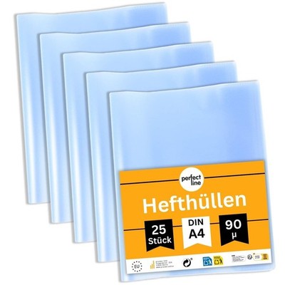 perfect line 25 Hefthüllen A4 genarbt PP Heftumschlag dokumentenecht Schulheft