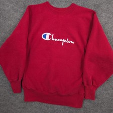 Vintage Champion Reverse Weave Sweatshirt Mens L Burgundy Crewneck Made In USA