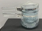 Pyrex Flameware Blue Bubble 1.5 Qt Double Boiler Vintage 1937-1951