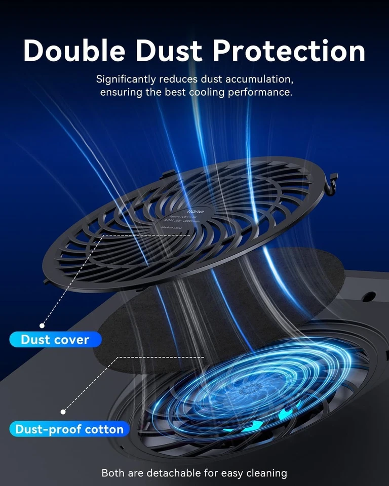 Almofada de resfriamento para laptop V12 RGB, refrigerador para laptop para jogos com turbo poderoso de 5,5 polegadas - Imagem 4 de 4