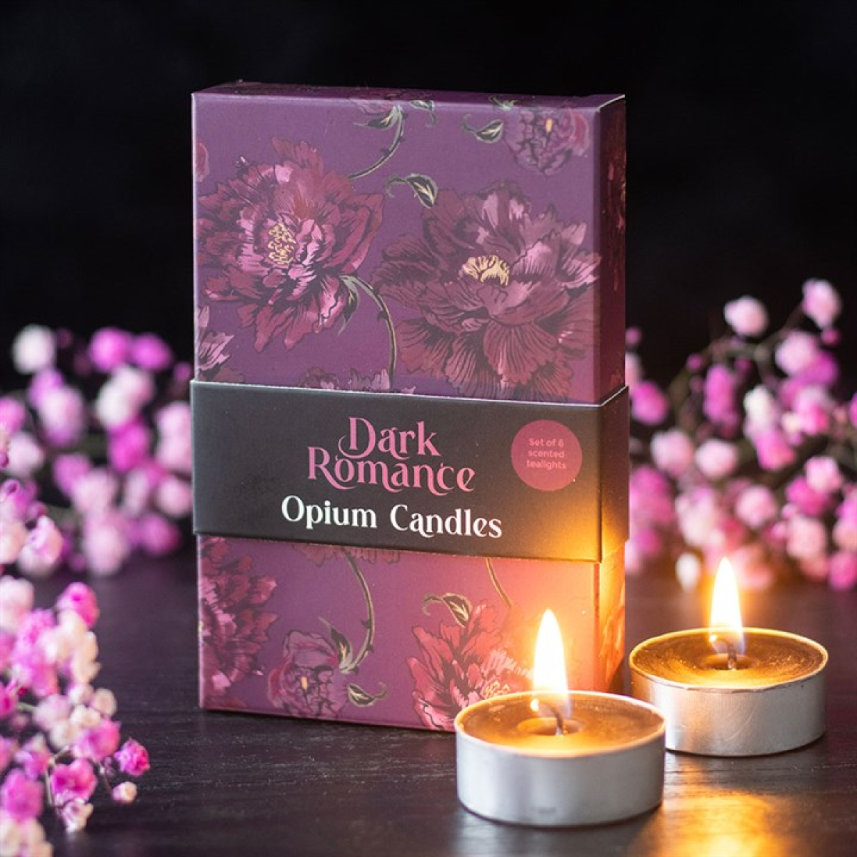 Set of 6 Dark Romance Opium Scented Tealight Aromatherapy Candles