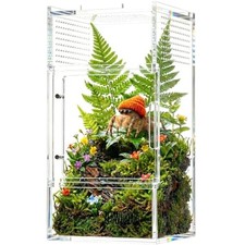 Acrylic Terrarium Habitat for Spiders, Tarantulas, Reptiles - 3x3x6 inch