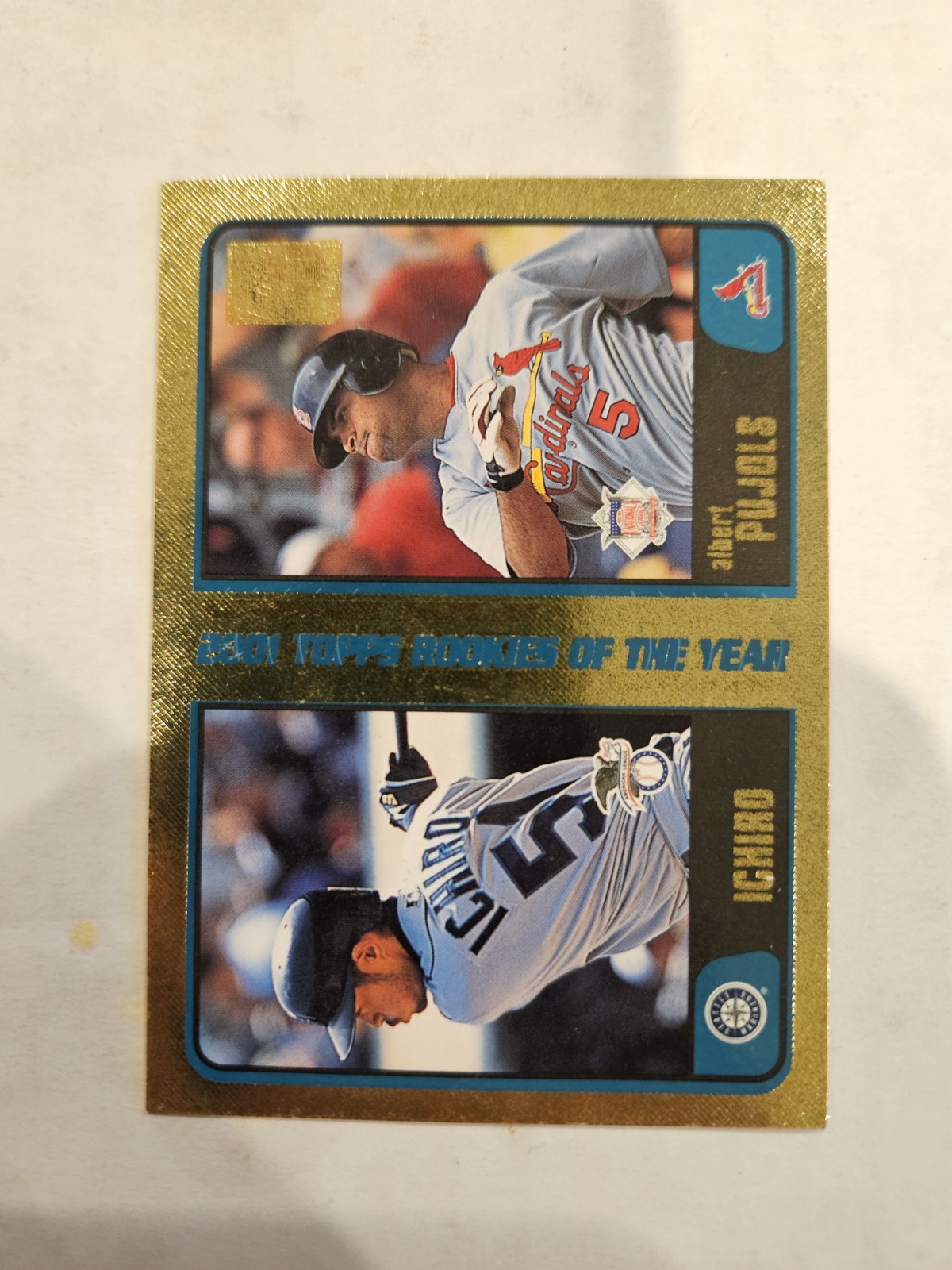 2001 Albert Pujols Topps Traded Gold ROY w/Ichiro #ed 1554/2001 ROOKIE Card T-99