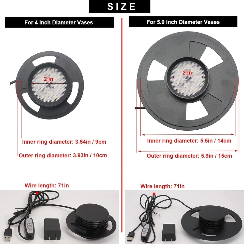 Lámpara de cultivo de plantas de terrario de vidrio, para jarrones de hasta 4 pulgadas de diámetro, lig... Foto 3 de 4
