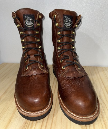Georgia Boot Farm and Ranch Lace Barracuda Walnut, Size Men's 1 0 W, G7014