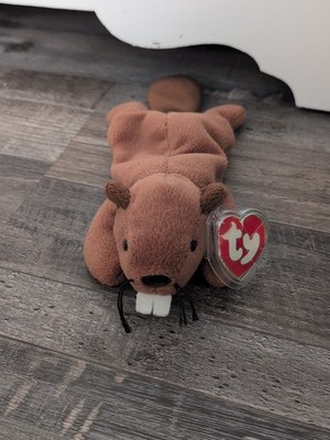 TY Beanie Baby Retired Bucky The Beaver 3rd/2nd Generation 1995 With Tags