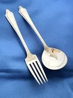 Towle 1919 Virginia Carvel Fork 7.75" and Soup or Place Spoon 7.25" 97.9g Mono B
