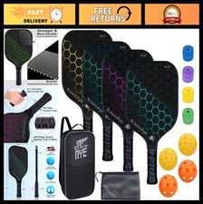 Pickleball Paddle Set of 4 or 2 - USAPA Approved Fiberglass Rackets, Balls  Bag