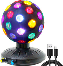 Spinning Disco Ball LED Night Light Projector 360  Rotary Speed/Brightness Adjus