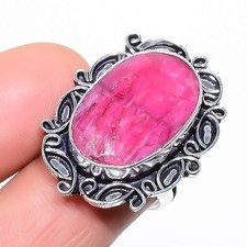 Natural Ruby Gemstone 925 Sterling Silver Ring Size 7 z372