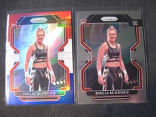 EMILIA McKENZIE 2-CARD RC LOT 2022 Panini Prizm RED WHITE & BLUE/Base 182 UK NXT